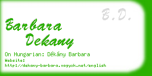 barbara dekany business card
